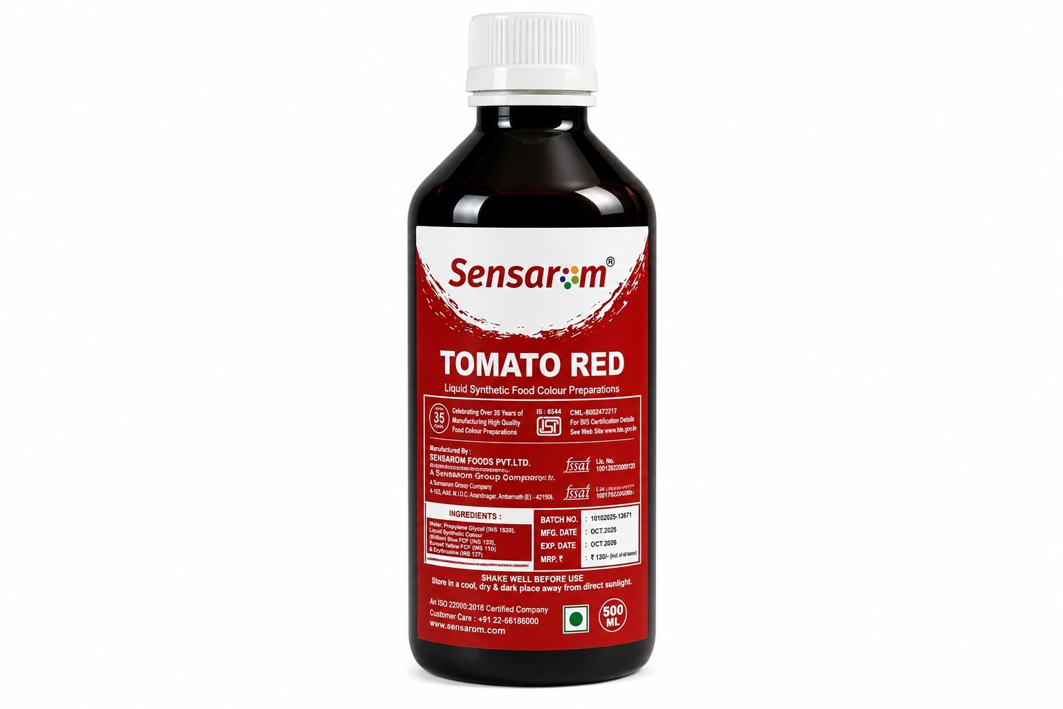 Liquid food colour Tomato Red 500ml