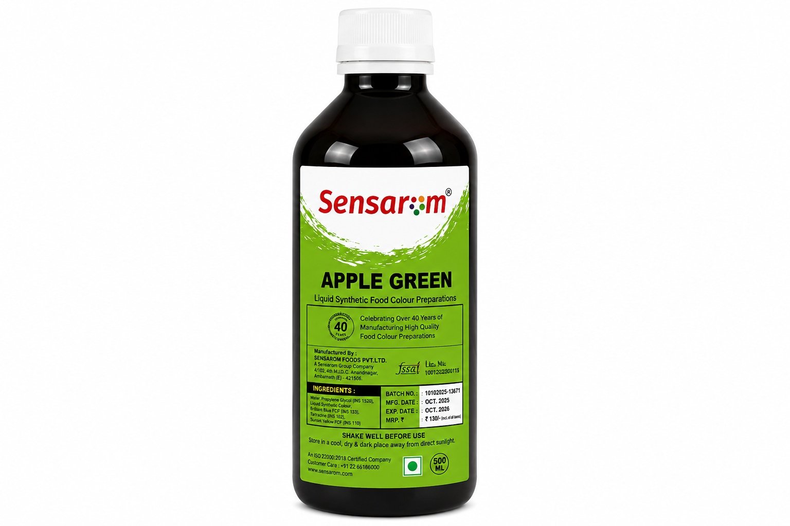 Liquid food colour Green 500ml