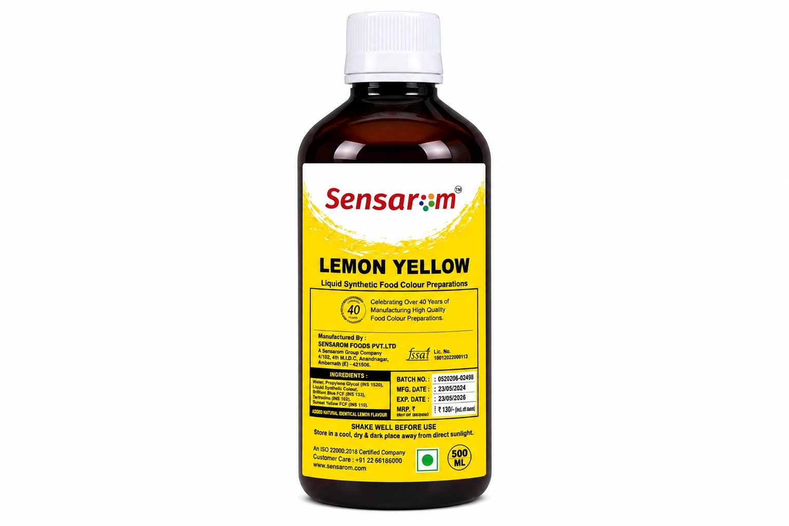 Liquid food colour Yellow 500ml