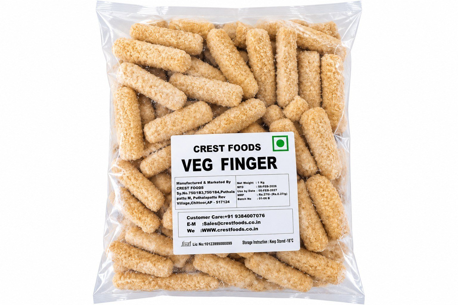 Veggie fingers 1kg - 50 pieces